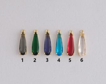 18K Gold Filled Teardrop-hanger, Crystal Teardrop-bedelarmband ketting voor het maken van doe-het-zelf sieraden