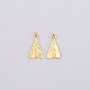 Colgante de avión de papel relleno de oro de 18 quilates, pulsera con dije de avión de origami, ideal para hacer joyas DIY.