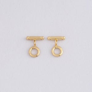 18K Gold Filled Round OT Toggle Clasp,Bracelet End OT Toggle Clasp for DIY Jewelry Necklace Bracelet