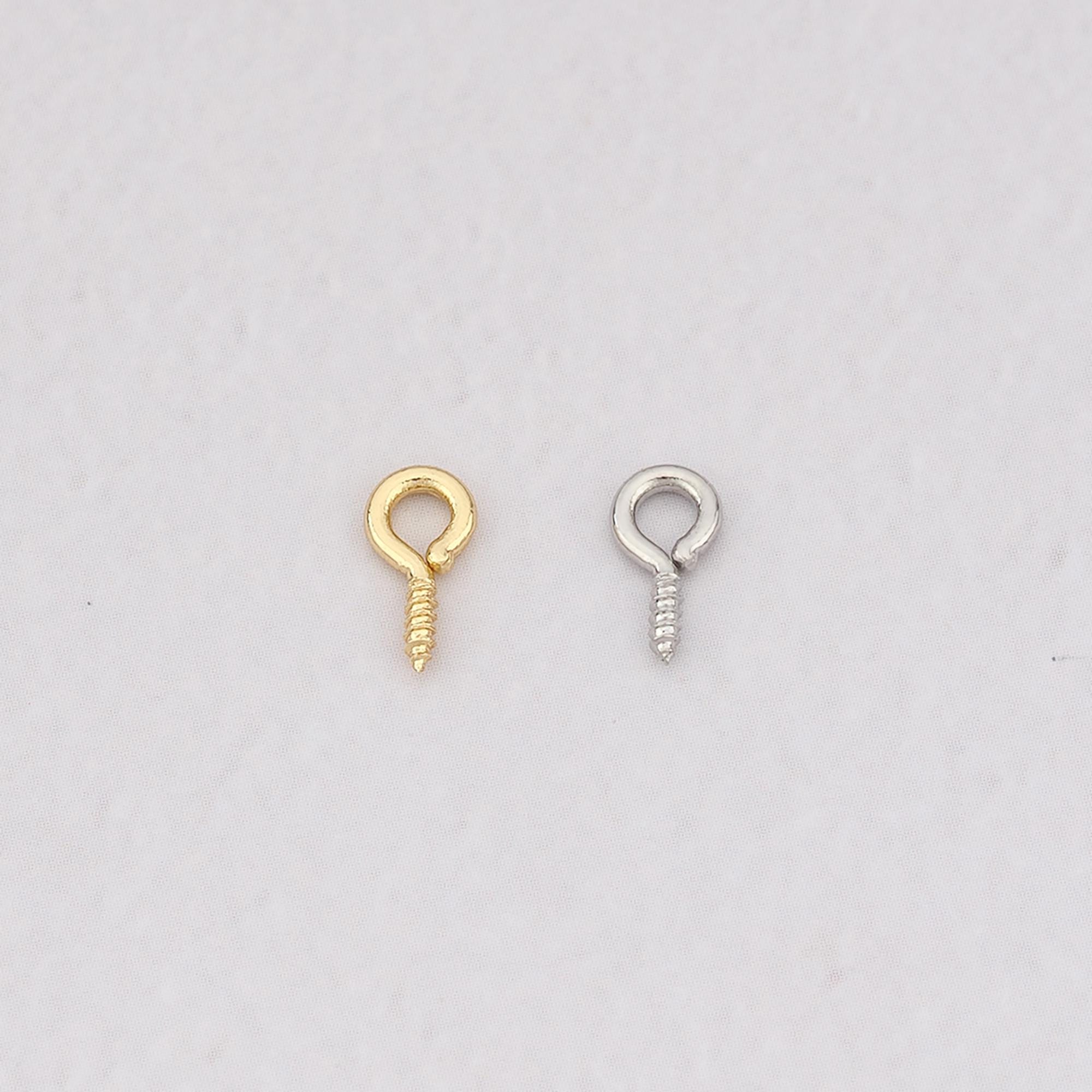 50Pcs 18K Gold Filled Screw Pin Pendant,Gold Screw Eye Pin Charm…