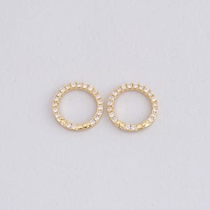 18K Gold Filled Round Carabiner Clips,Dainty Round Spring Push Gate Clasp Lock for DIY Jewelry Necklace Bracelet