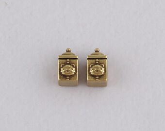 Cuentas espaciadoras de gato antiguo rellenas de oro de 24 quilates, dije de animal, material para hacer joyas DIY