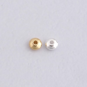 50PCS 18K Gold Filled Round Spacer Beads,Dainty Flat Beads Charm Bracelet Necklace for DIY Jewelry Making Supply