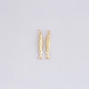18K Gold Filled Fish Pendant,Gold Fish Charm Bracelet Necklace for DIY Jewelry Making Supply