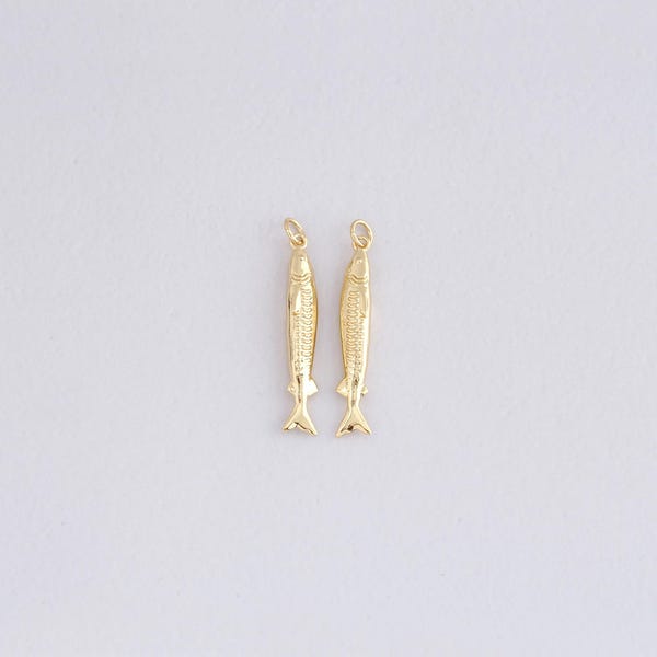 18K Gold Filled Fisch Anhänger, Gold Fisch Charm Armband Halskette für DIY Schmuckherstellung Versorgung