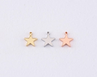Colgante de estrella diminuta chapado en oro de 18 quilates, pulsera con dije celestial para hacer joyas DIY.