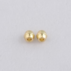 10PCS 18K Gold Filled Round Spacer Beads,Dainty Beads Charm Bracelet Necklace for DIY Jewelry Making Supply
