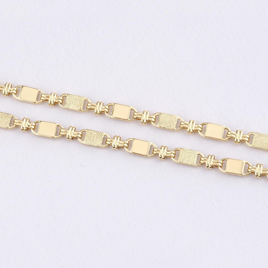 3.28feet 18K Gold Filled Rectangle Chain,link Chain Necklace,gold ...