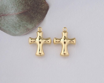 Pendentif croix en or 18 carats, collier de bracelet à breloques religieux pour la fabrication de bijoux à bricoler soi-même
