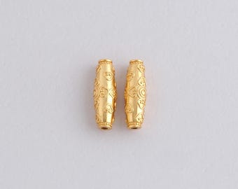24K Gold Filled Tube Spacer Beads,Barrel Bead Charm,DIY Jewelry Making Supply