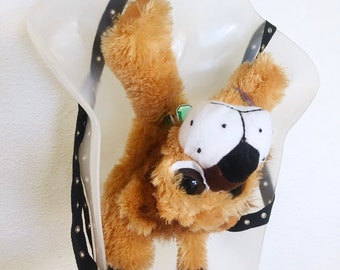 Lion Stuffed Animal Upcycled Mini Backpack - Fun One Of A Kind Purse