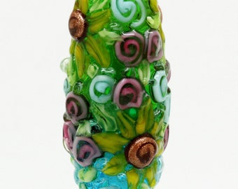 ready to ship lampwork sunflower bead A17-22