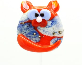 ready to ship lampwork cat bead A8-19