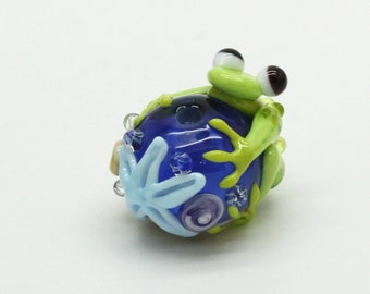Ready to ship Margo lampwork beads frog A16-16