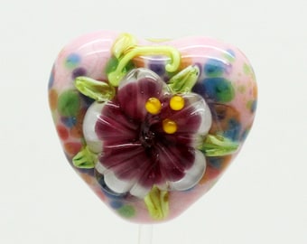 ready to ship Margo lampwork beads heart A17-3