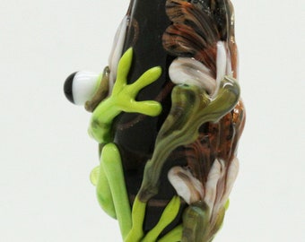 Ready to ship Margo lampwork beads frog A13-30