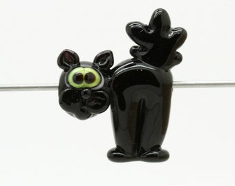 ready to ship lampwork Halloween black cat bead A7-14