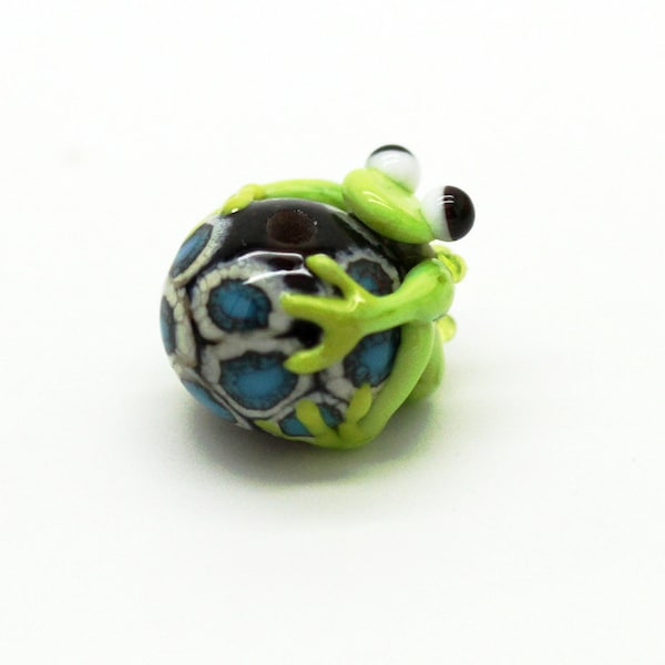 ready to ship lampwork frog bead A20-12