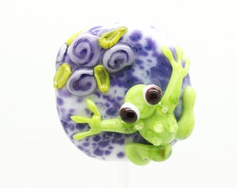 ready to ship Margo lampwork beads frog A18-28