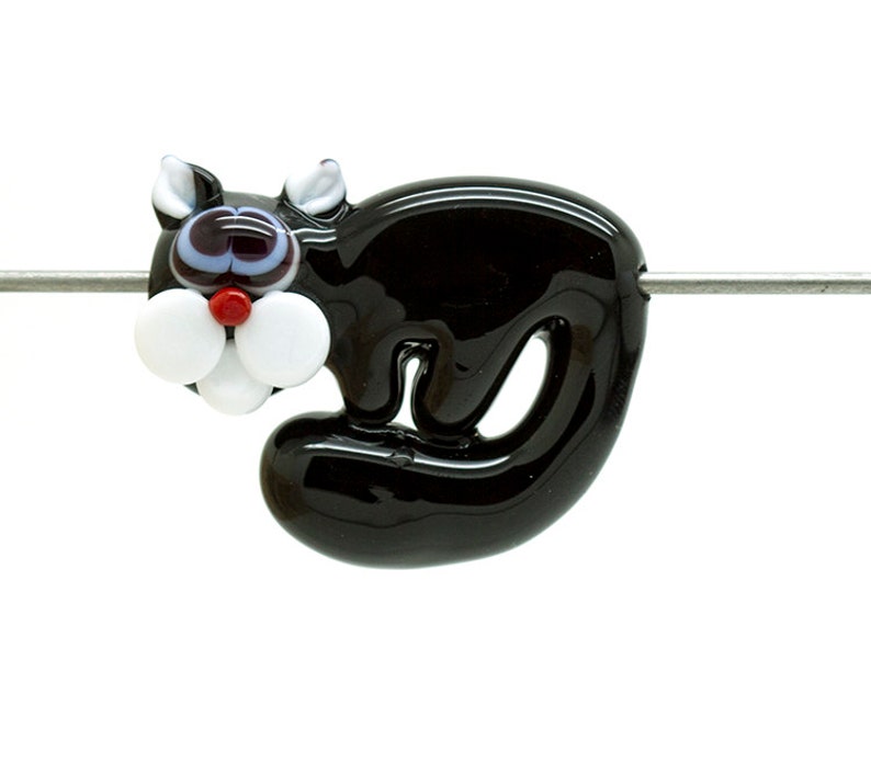 Made to order Margo lampwork beads arch cat