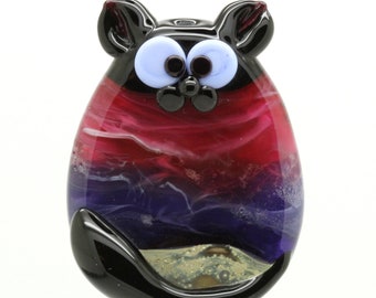 ready to ship lampwork cat bead A18-36
