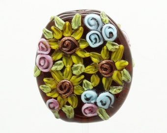 Ready to ship Margo sunflower lampwork beads A7-29