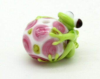 Ready to ship Margo lampwork beads frog A8-9