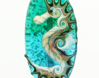 ready to ship lampwork seahorse bead A8-30