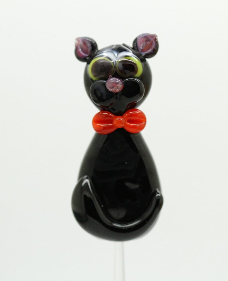 ready to ship lampwork halloween cat bead A18-6 image 1