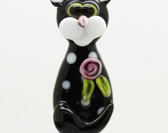 ready to ship lampwork cat bead A12-8