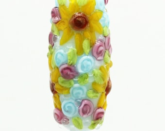 ready to ship lampwork sunflower bead A8-35