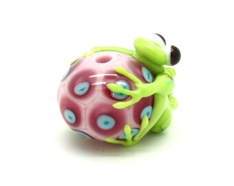 Ready to ship Margo lampwork beads frog A3-12