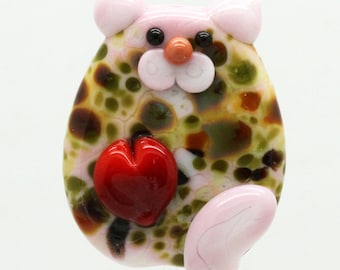 ready to ship lampwork cat bead A13-19