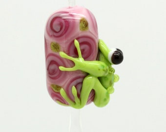 ready to ship lampwork frog bead A4-9
