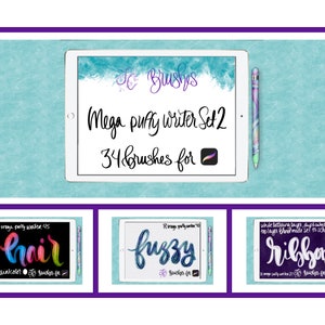 FC-mega-puffy-writer Set 2-PROCREATE Brushes- DIGITAL Download