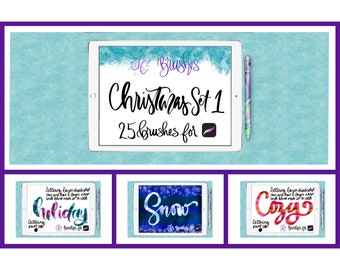 FC-Christmas Set1-PROCREATE Brushes-DIGITAL Download