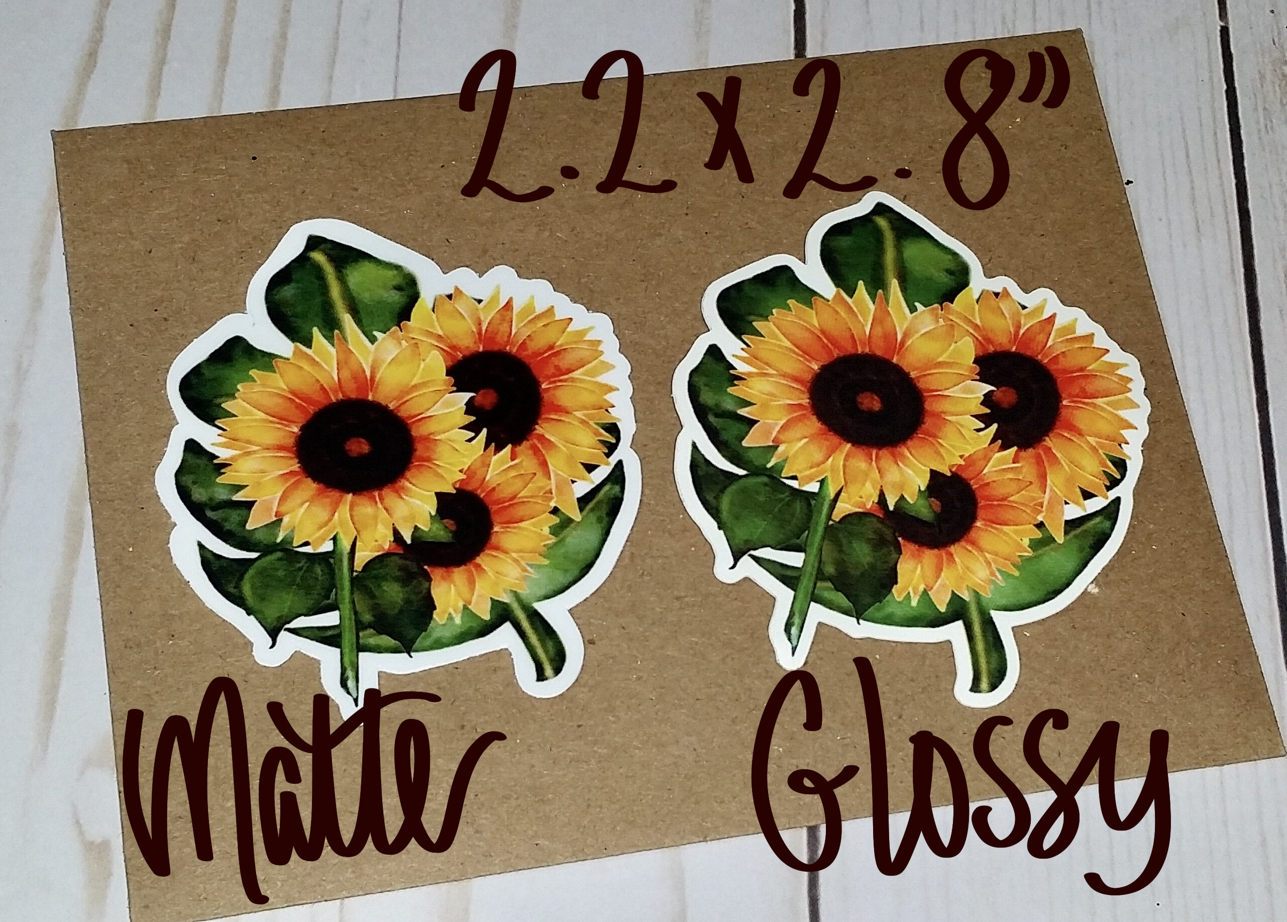 Vinyl StickerGlossy or Matte DecalSunflower Etsy