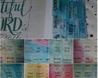 Bible Tabs-Double sided-PRINTABLE-teal-Digital Download