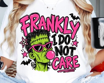 Funny Frankenstein Halloween Shirt, Pink Sunglasses, Retro Spooky Tee