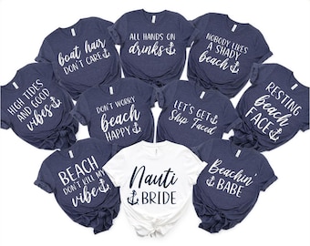 Nautical Bachelorette Party Tees, Bride & Crew Shirts, Boat Weekend Gift