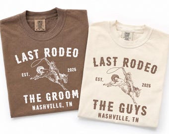 Last Rodeo Bachelor Party Shirts, Western Cowboy Groom & Groomsmen (2026)