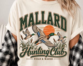 Vintage Mallard Hunting Club Shirt, Waterfowl Field & Marsh Sweatshirt