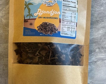 Haitian Djondjon Mushrooms, Premium Dried Black Mushrooms, Organic Wild-Harvested, Authentic Haitian Cuisine Ingredient, Vegan, Gluten-Free