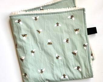 Blue Bees snuggle blanket