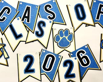 Personalized Graduation Banner | Congrats Grad Party Decor | College & High School Centerpiece | Custom School Colors