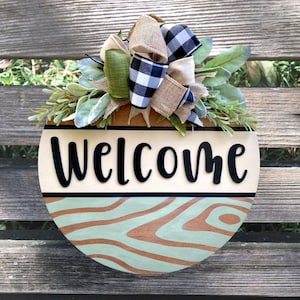 Welcome Door Hanger: 3D Lettering, Year-Round Front Door Decor