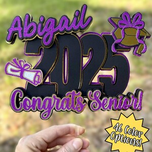 Personalized Graduation Cake Topper | Custom Glitter Centerpiece Decoration for 2026 Graduate