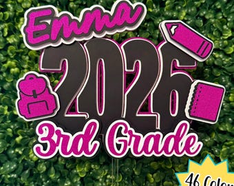 Personalized Back to School Cake Topper | Homeschool Keepsake Decorations | Custom Homeschooling Gift