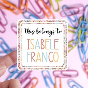 Kids School Supply Labels, Back to School Labels, Personalized School Book Labels, This Belongs to Teacher Stickers, Custom Name Stickers