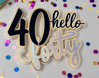 Personalized Milestone Birthday Cake Topper | Custom Any Age Milestone Centerpiece | 3 Piece Party Decoration